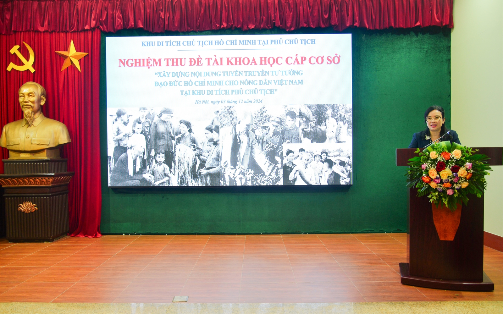 Nghiệm thu đề tài khoa học cấp cơ sở "Xây dựng nội dung tuyên truyền tư tưởng đạo đức Hồ Chí Minh cho nông dân Việt Nam tại Khu Di tích Phủ Chủ tịch", ngày 03/12/2024